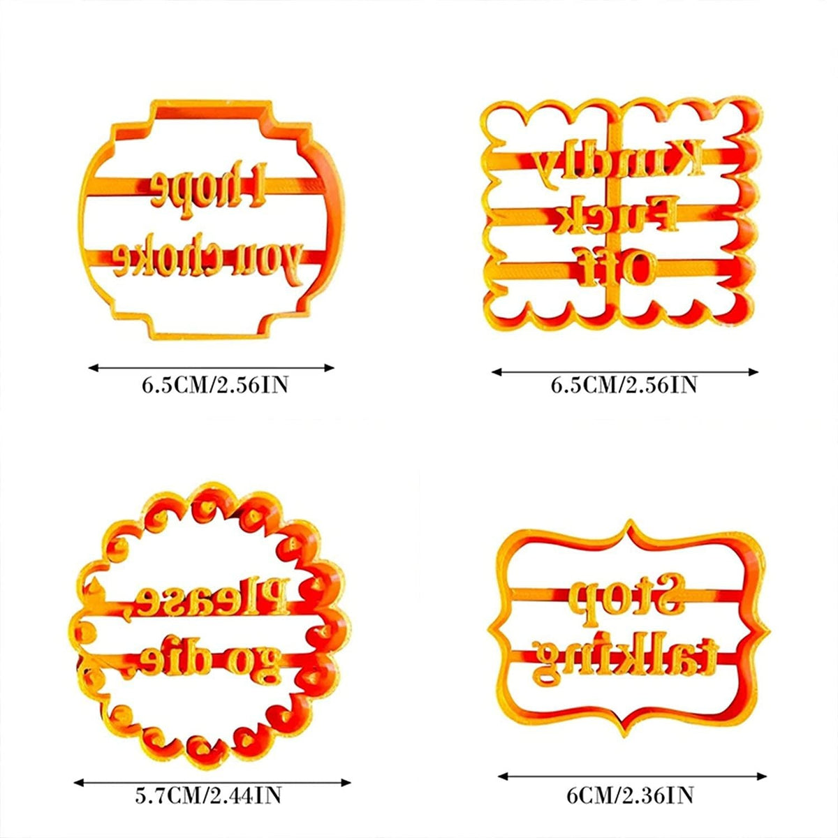 4pcs Cookie Molds Set Funny Biscuit Cutters With Good Wishes Baking Tools