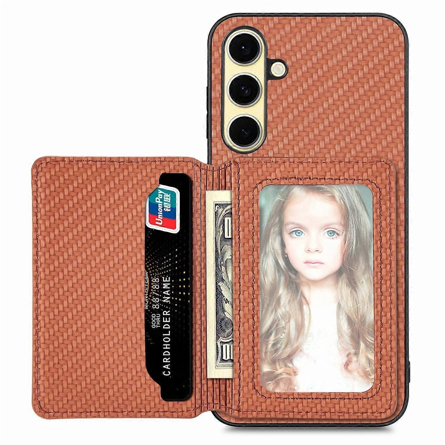 Rfid Blocking Carbon Fiber Leather Case For Samsung Galaxy A56 5G