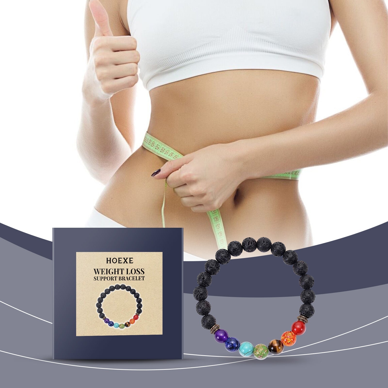 Colorful Volcanic Stone Beaded Bracelet, Trendy Adjustable Jewelry Accessory ,1pcs