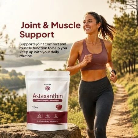 Astaxanthin 12 mg Softgels, Microalgae Sourced Dietary Supplement, 60 Softgels