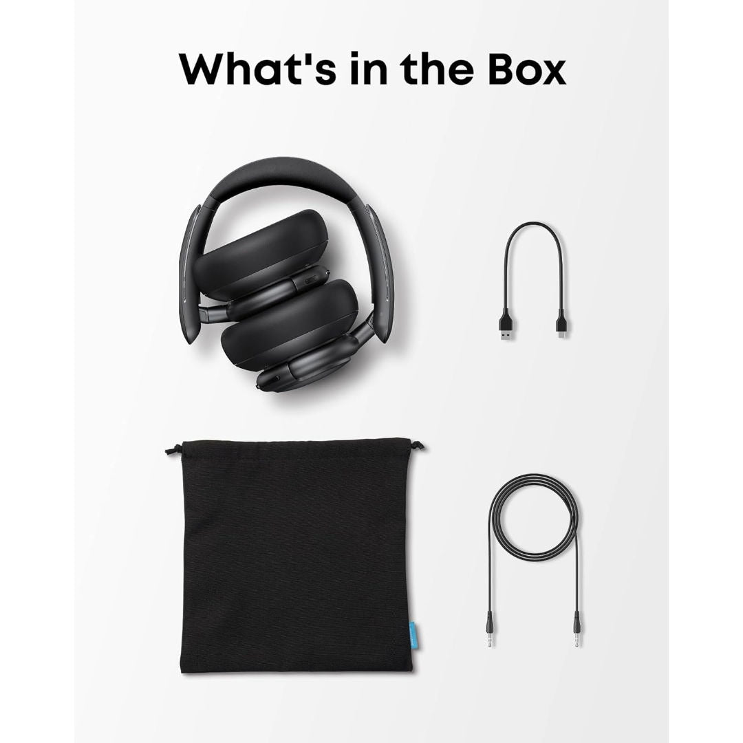 سماعات Anker Soundcore Life Q30 اللاسلكية، تقنية ANC الهجينة، صوت عالي الدقة، مدة تشغيل تصل إلى 60 ساعة، لون أزرق