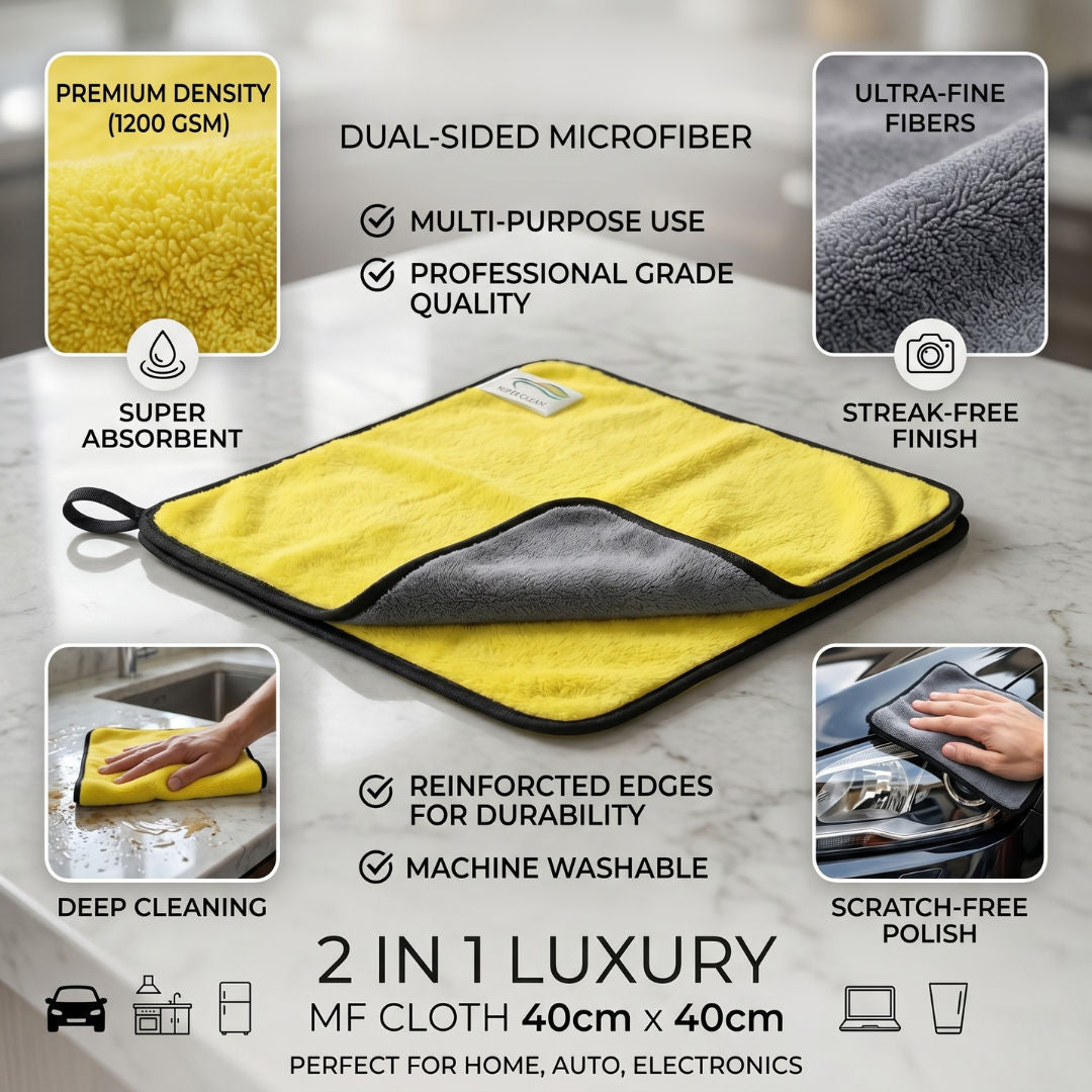 Super Clean Premium 2 in 1 Luxury Microfiber Cloth