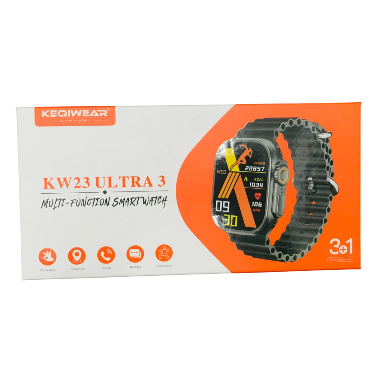 KEQIWEAR KW23 Ultra Smart Watch with 3 Bands