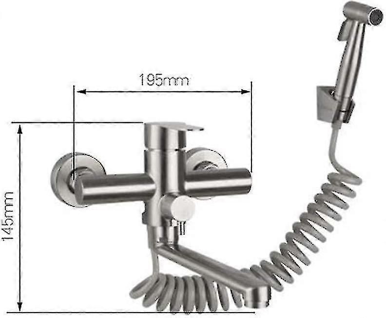 Wall Mounted Kitchen Faucet With Spray Gun Hot Cold Tap
