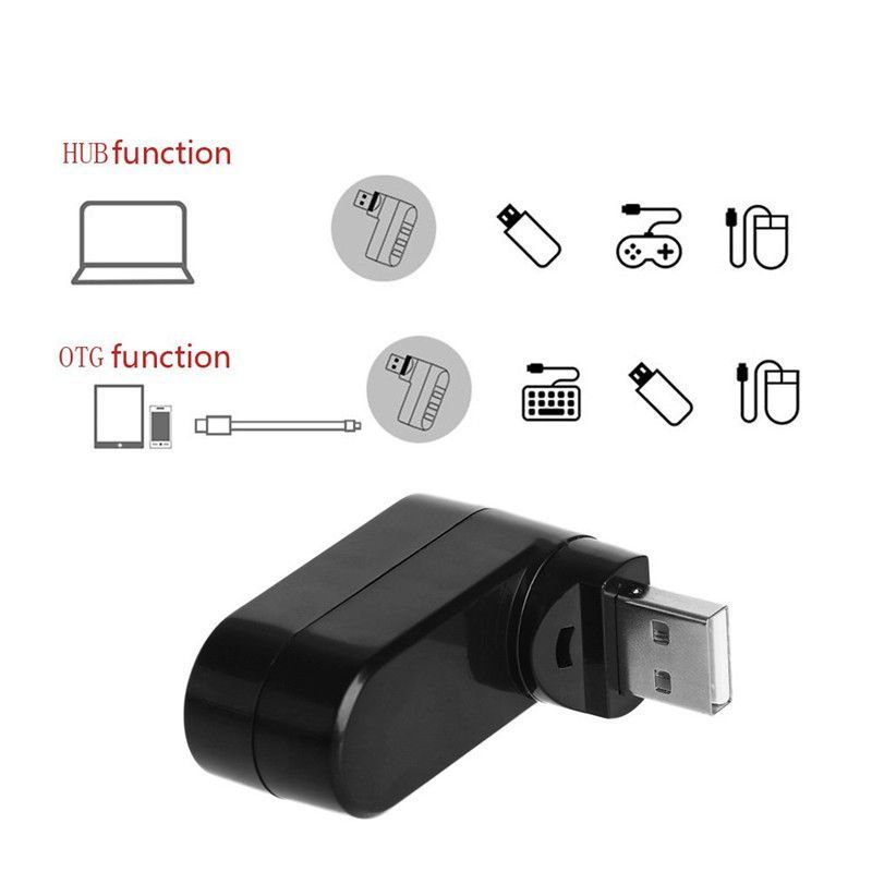 3 Port USB Hub USB 2.0 Adapter Distributor Portable High Speed Splitter