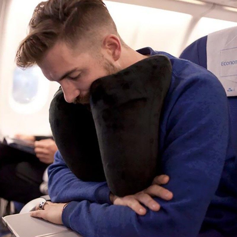 Neck Pillow H-Shaped Travel Pillow Manual Press Type Air Pillow