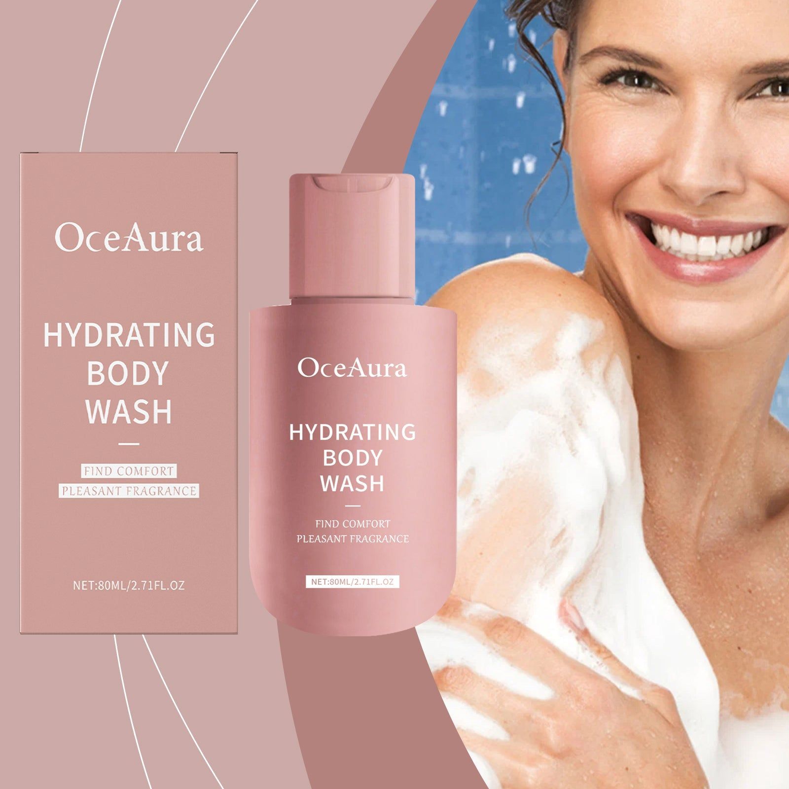 Bath Cream, Gentle Moisturizing Body Wash, Sensitive Skin, Refreshing Fragrance ,80ml