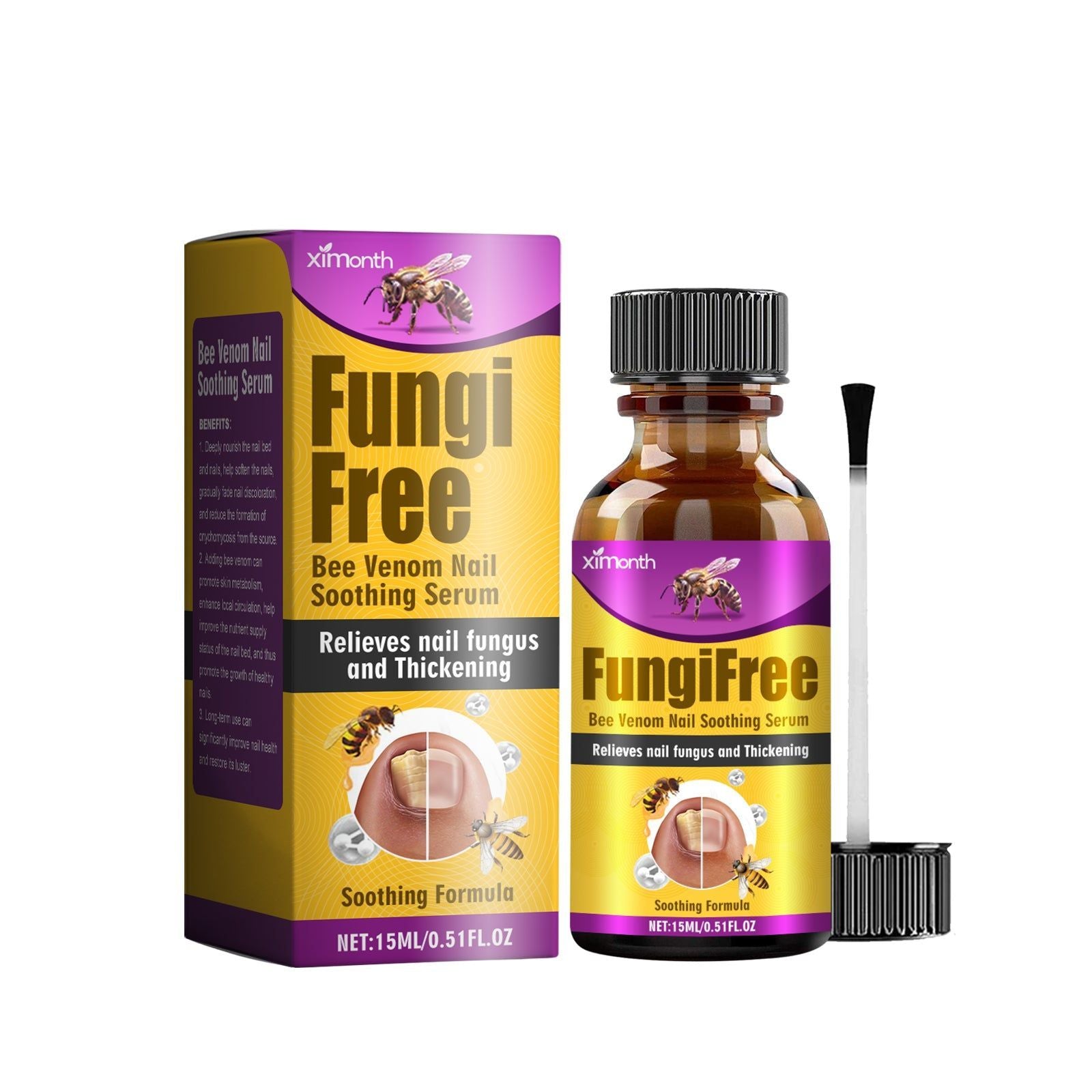 Bee Venom Nail Care Solution for Hands and Feet, Strengthen and Brighten Nails ,15ml