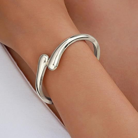Women Bangle Bracelets for Girls Trendy Chunky Adjustable Twist Cuff Bracelet Jewelry Gifts