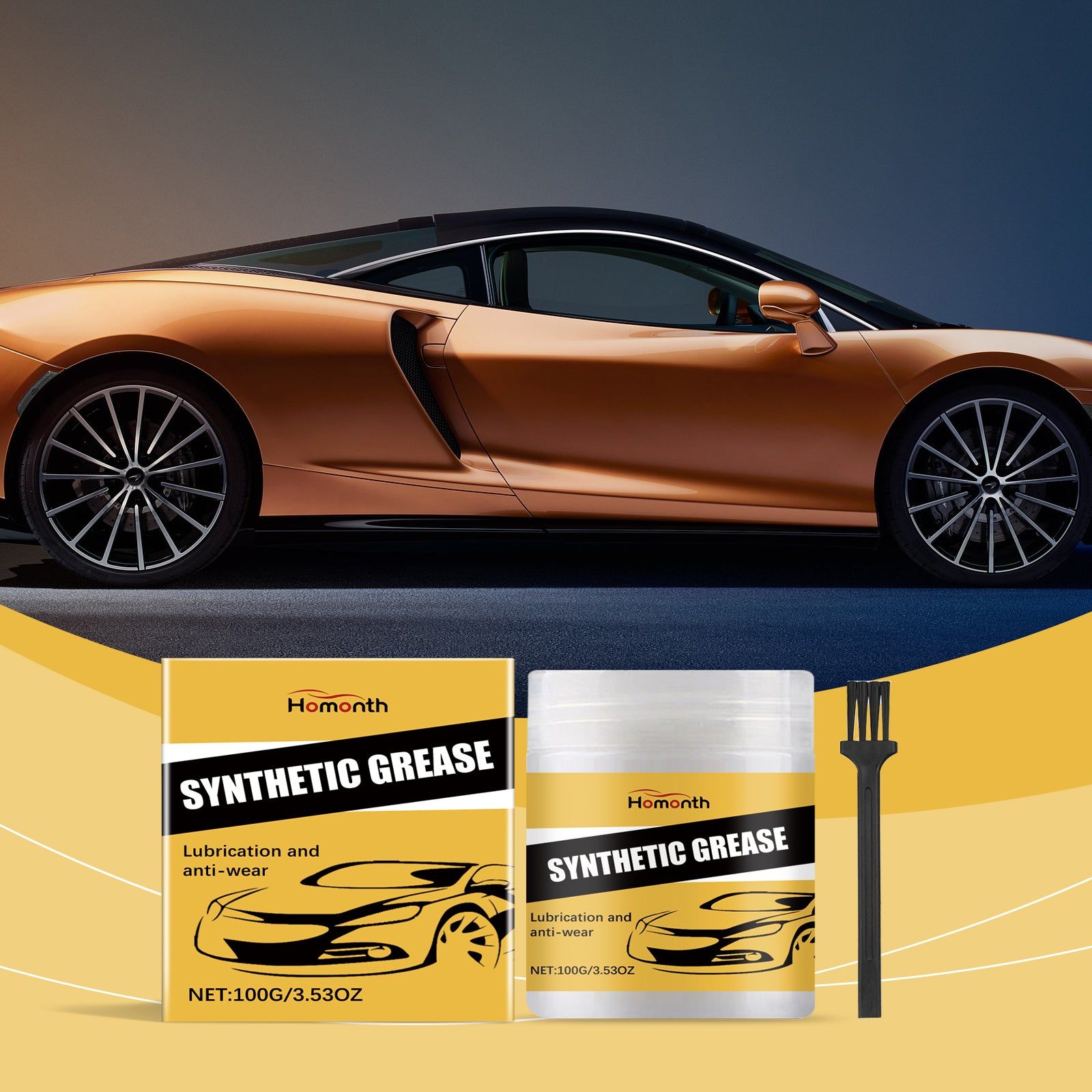 Automotive Care Grease, Multi-Function Lubricant for Car Maintenance, Rust Inhibitor, Easy to Use ,1set