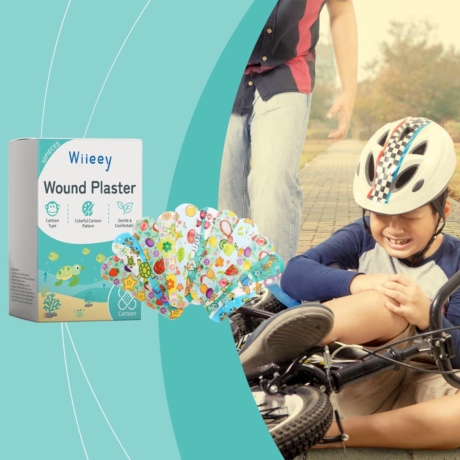 Kids Waterproof Band-Aid, Soft Breathable Cartoon Wound Care, Body Care ,50pieces