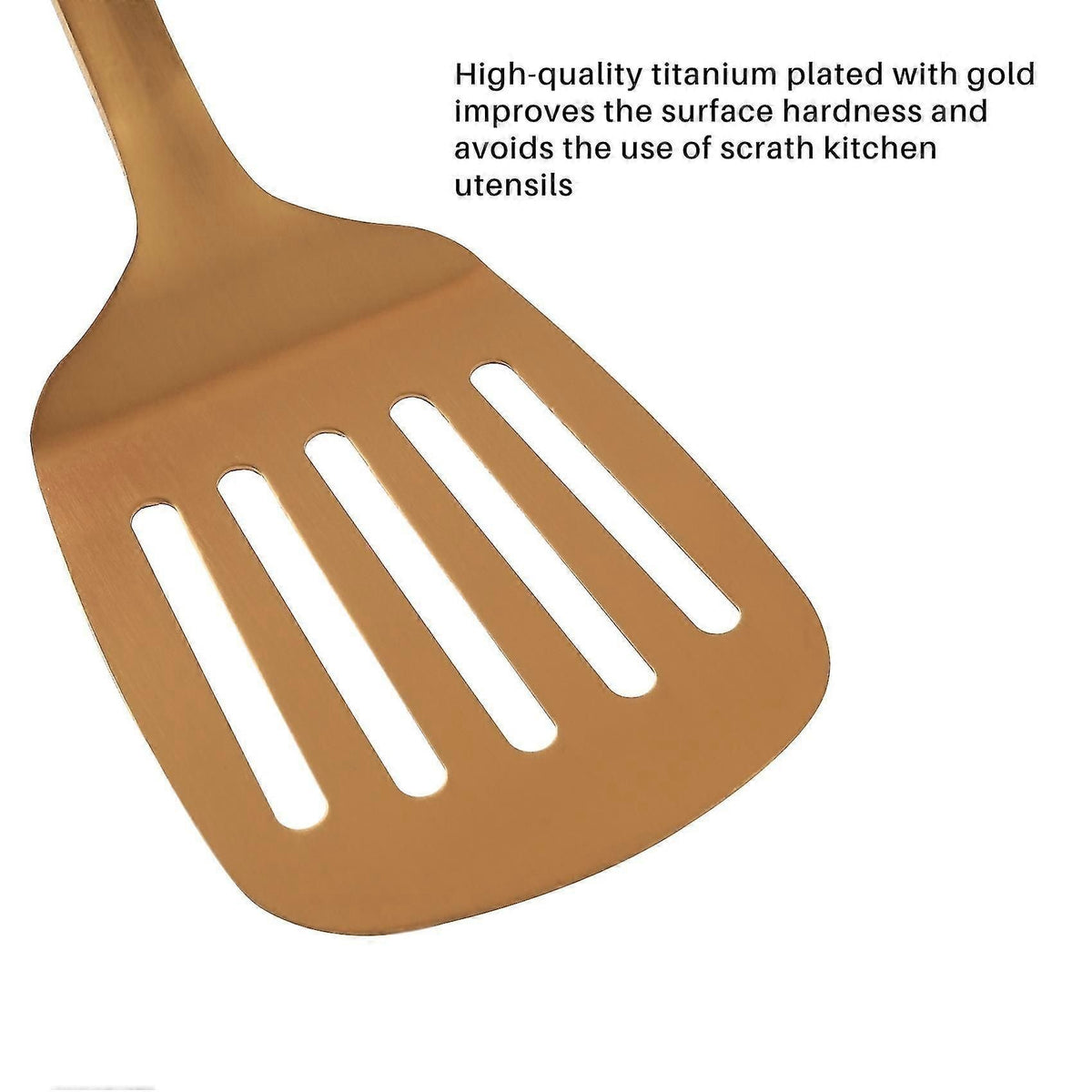 Stainless Steel Kitchen Utensils 5-piece Cooking Trowel Set, Gold