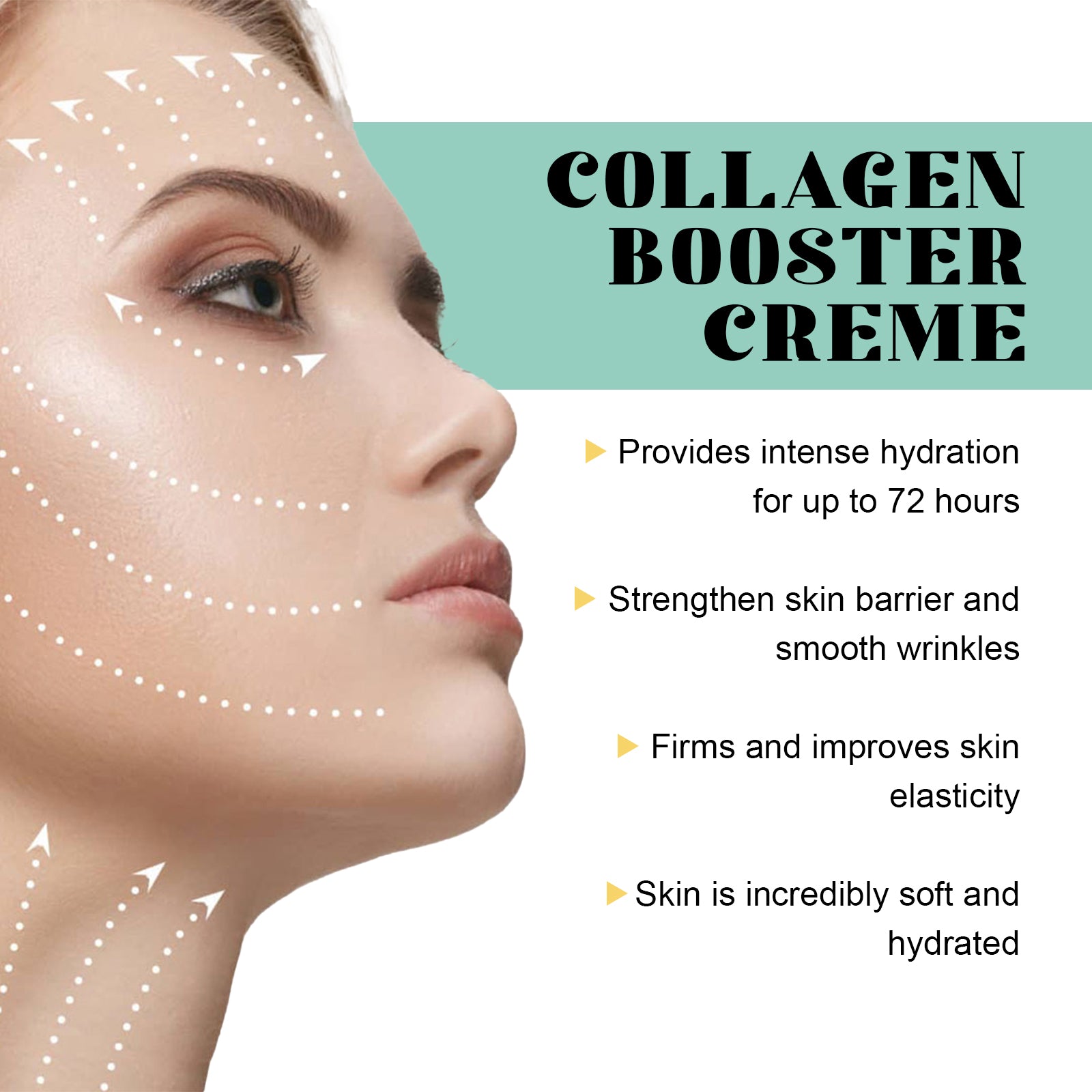 Collagen Booster Creme, Anti-Wrinkle, Hydrating, Skin Firming, Youthful Glow ,50ml