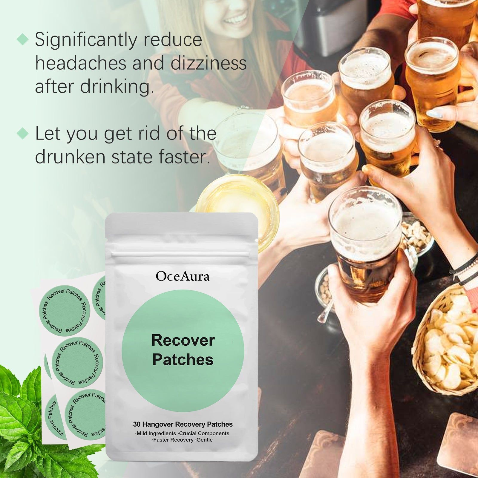 Body Care Patch, Daily Relief for Hangover, Vitality Boost, Fast Recovery ,30pcs