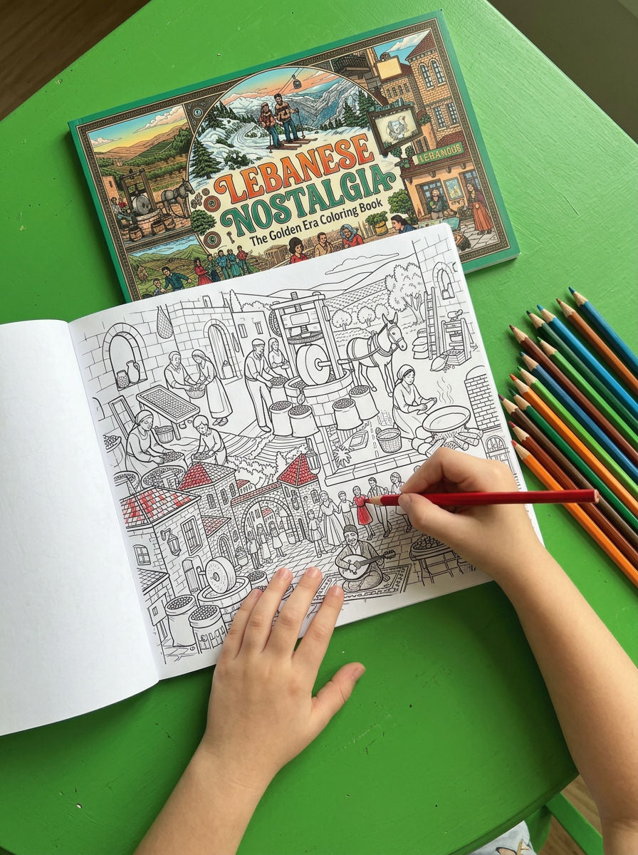 Kids Zone Lebanese Nostalgia: The Golden Era Coloring Experience - Box Set