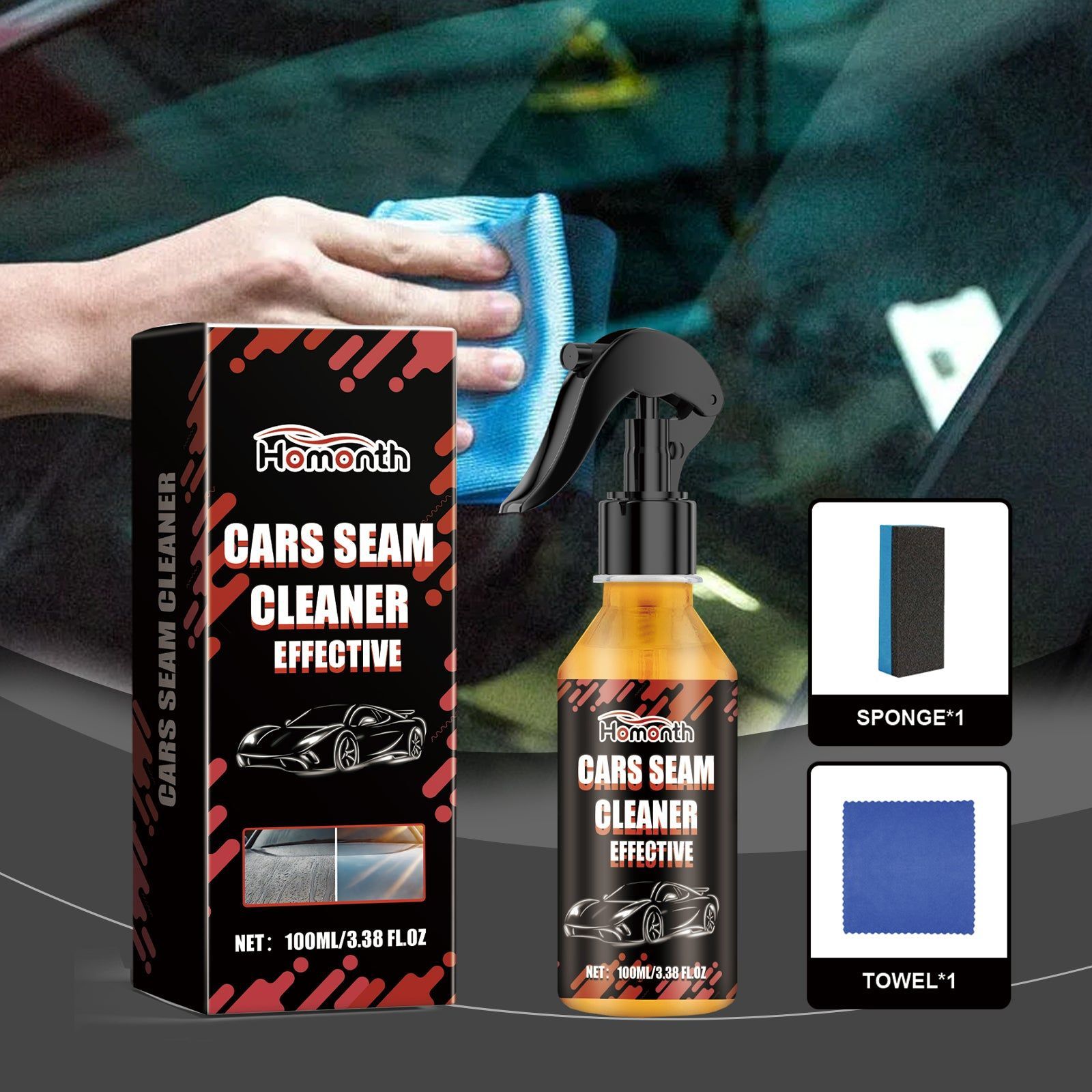 Car Water Stain Remover, Oil & Stain Cleaner, Easy Interior Gap Cleaning ,1set