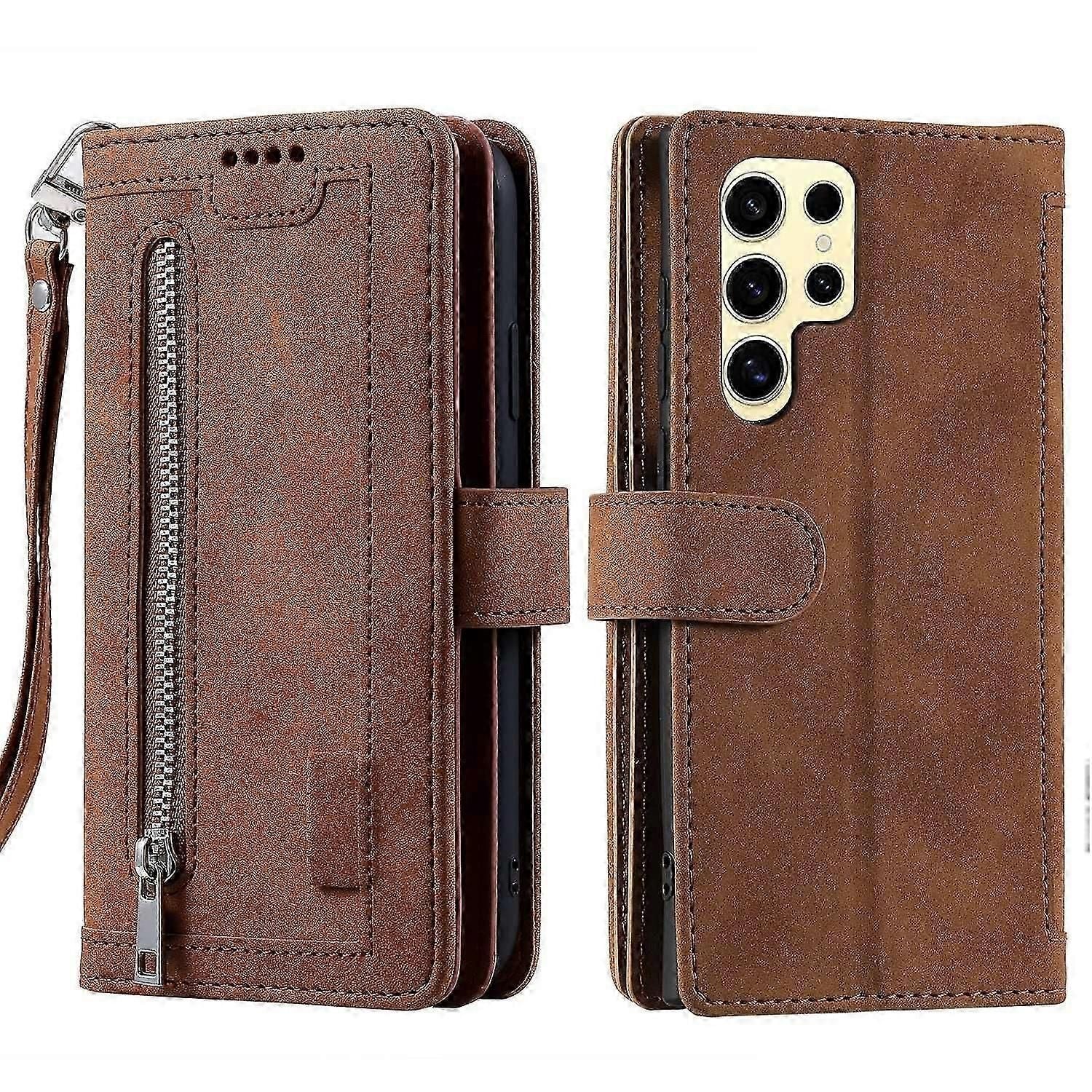 Wallet Case Compatible with Samsung Galaxy S25 Ultra - PU Leather Cover with 9 Card Slots & Magnetic Closure