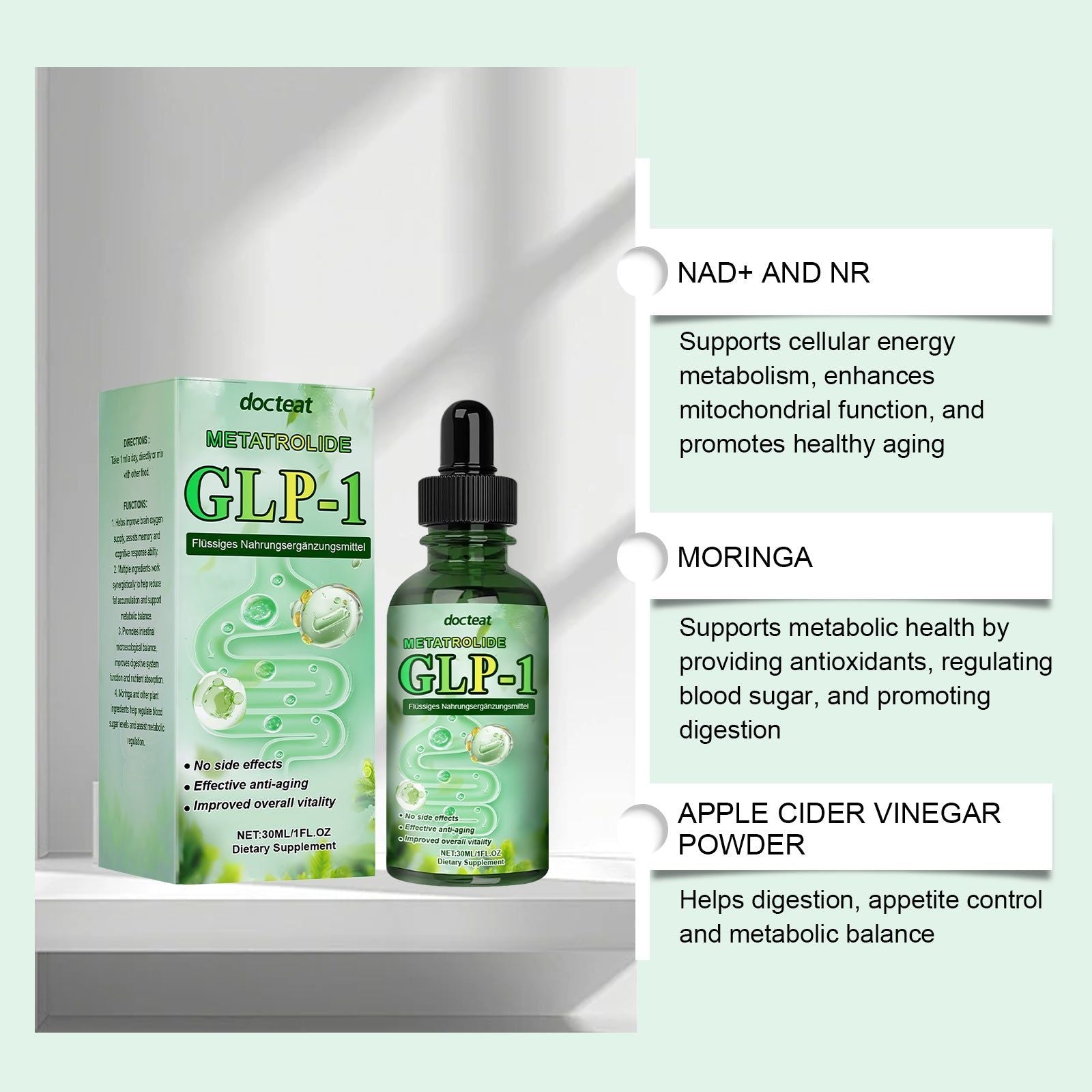 Boost Your Body Care, GLP-1 Drops for Appetite Control, Energy & Digestion ,30ml