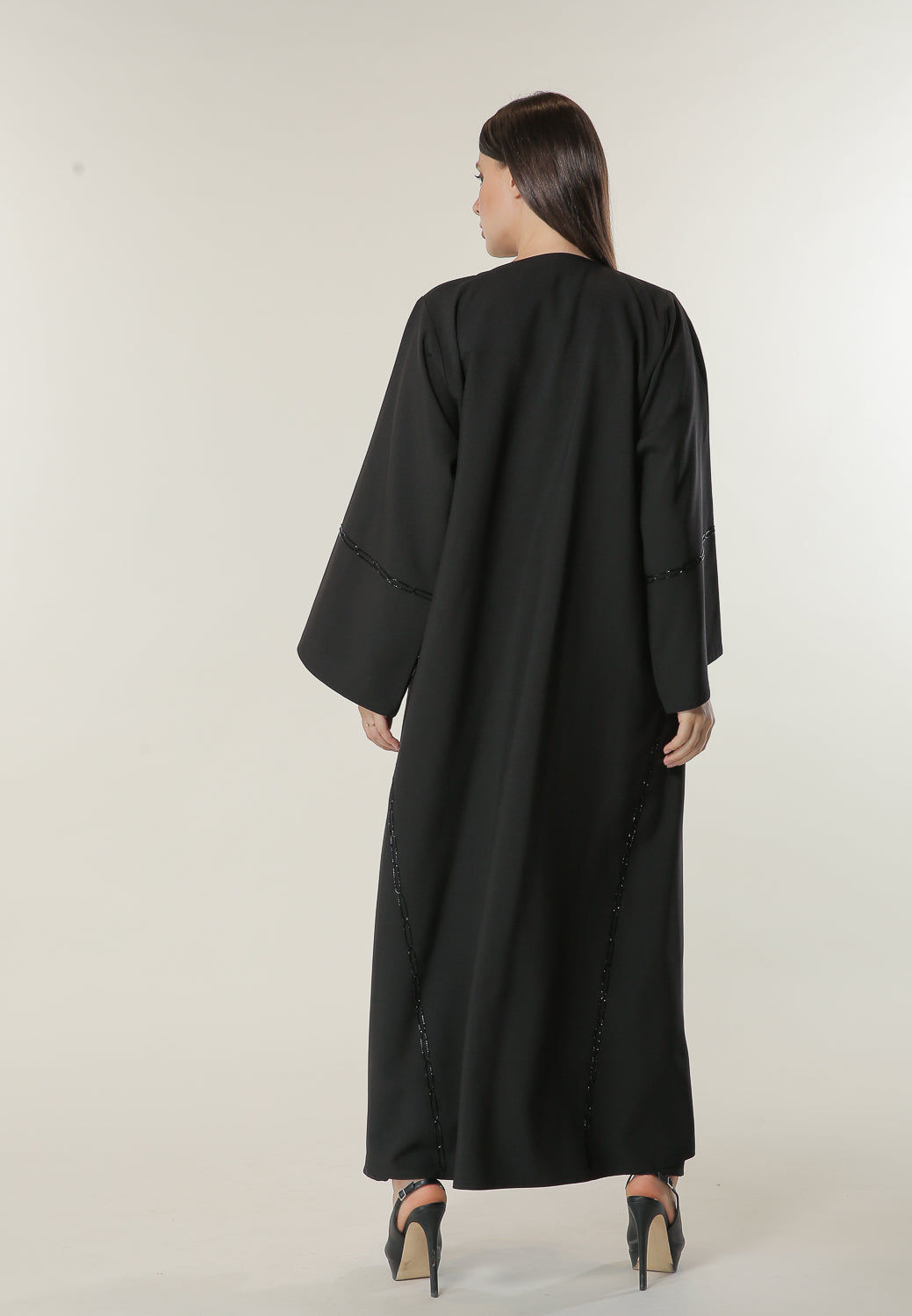 MOiSTREET Black Formal Abaya with Handwork