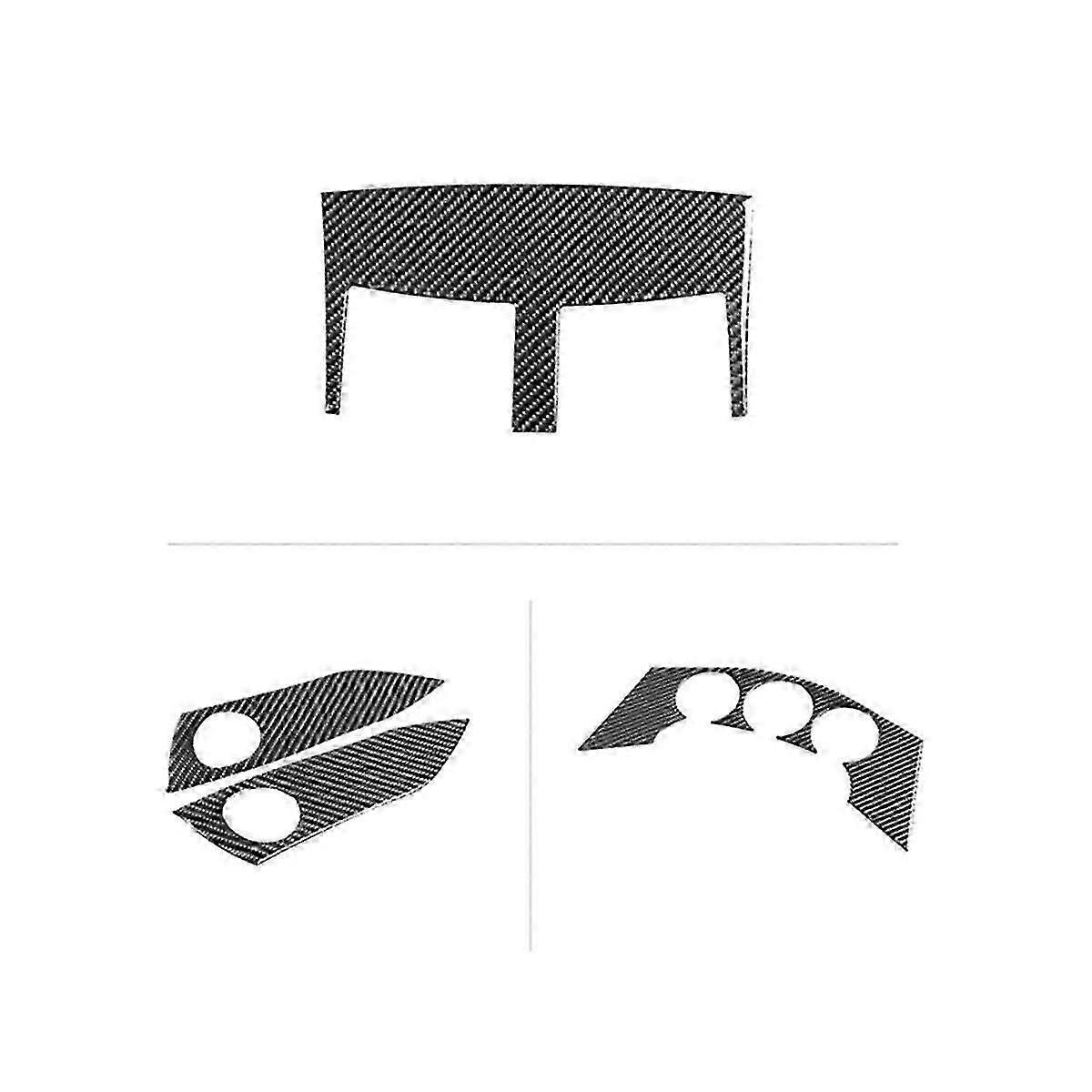 Car Carbon Fiber Sticker Center Control Panel Warning Lamp Cover Frame Decoration For 4 2006-2012