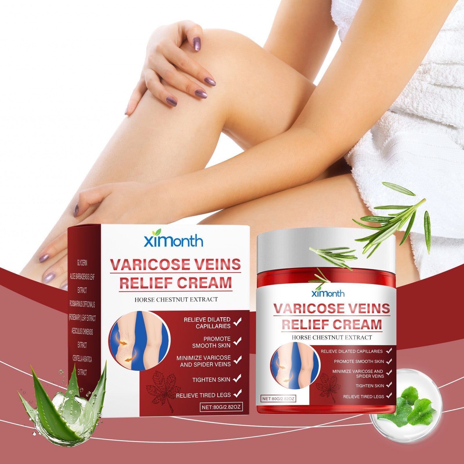 Revitalize Legs with Vein Repair Cream, Relieve Swelling, Improve Skin, Natural Relief ,80g