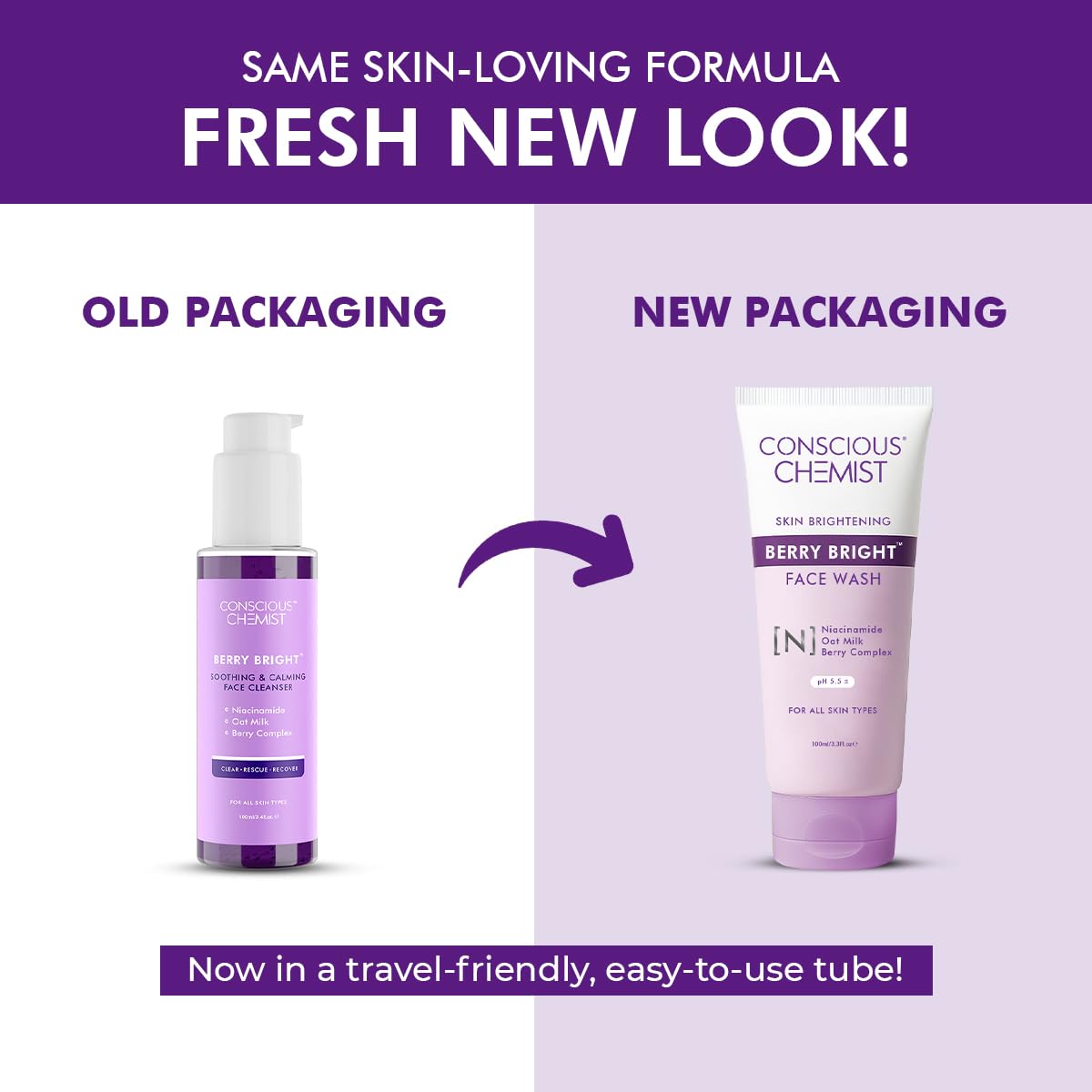 Conscious Chemist Niacinamide Face Wash | 100ml - Berry Bright