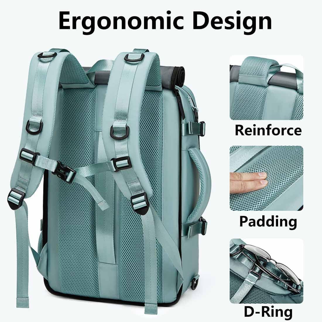 Large Capacity Travel Backpack Crossbody Bag with Shoe Compartment for Women Men