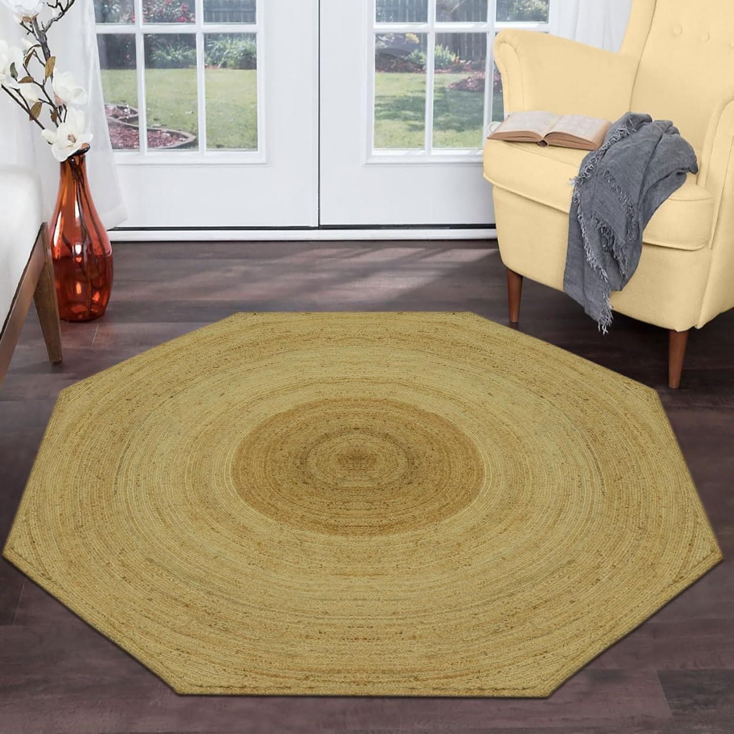 AIESY®  Beautiful Reversible Geometric Pattern Jute Rug