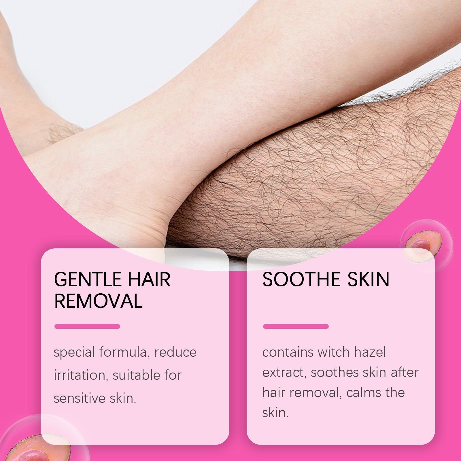 Body Care Depilation Cream, Gentle Hair Removal, Smooth & Moist Skin ,1set