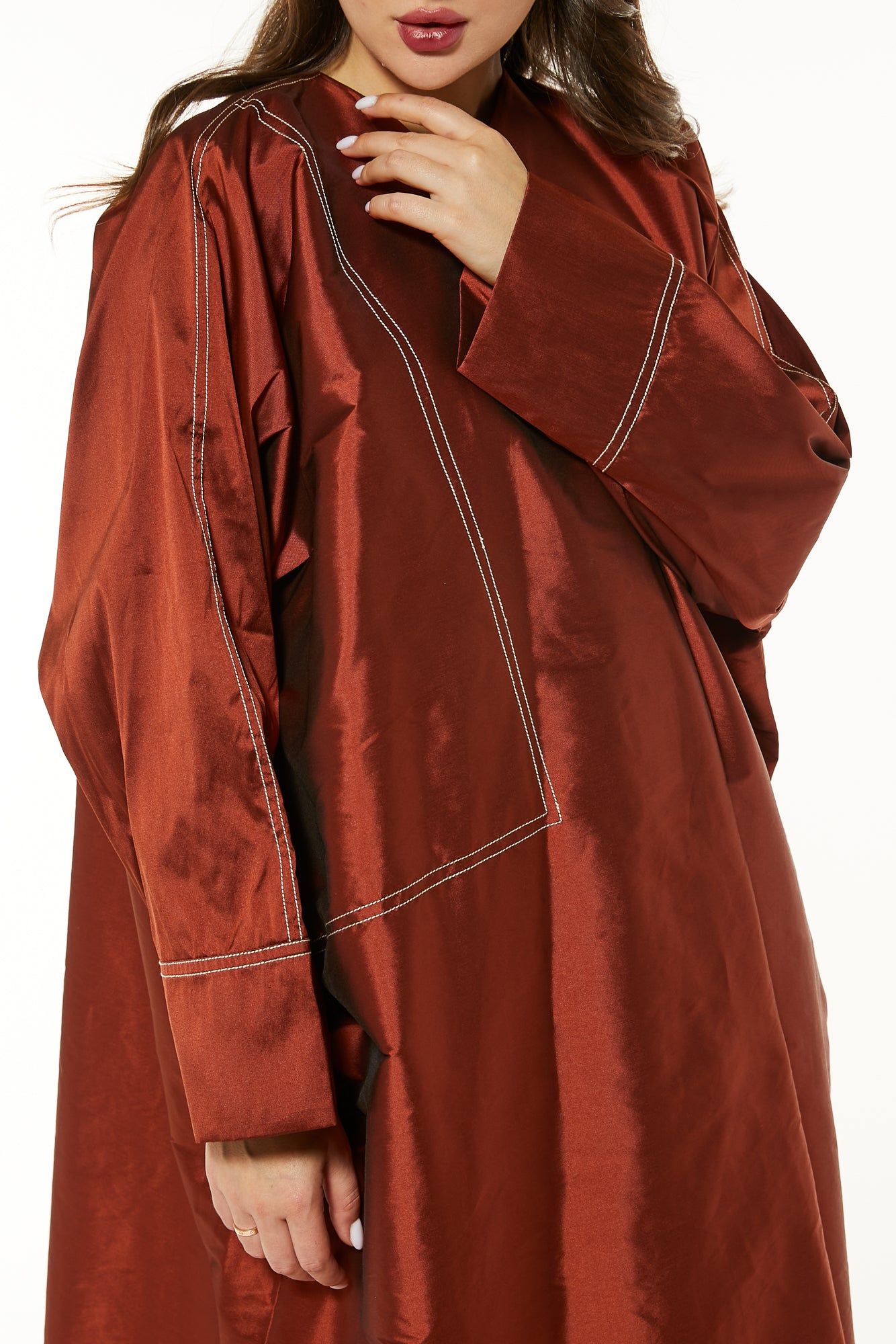 MOiSTREET Rust Tafta Abaya