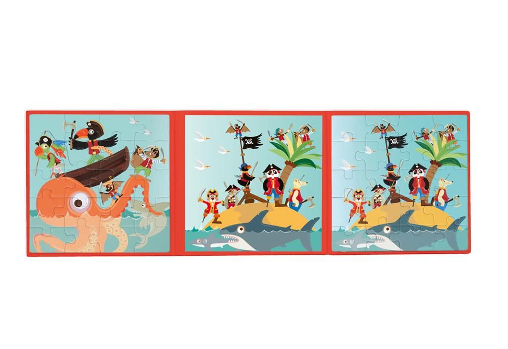 Magnetic Puzzle Book To Go - Pirates