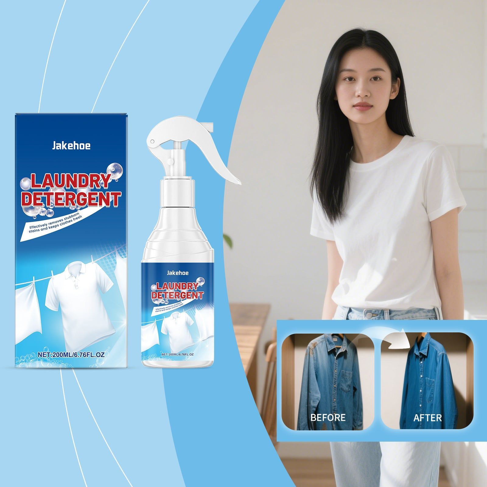 Clothing Cleaner, Powerful Stain Remover, Gentle, Easy to Use, Safe for Clothes ,200ml