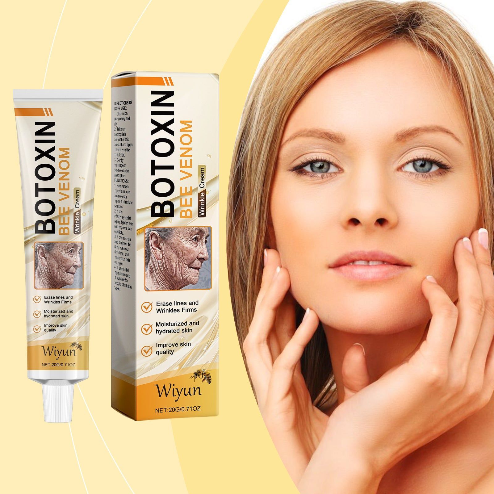 Bee Venom Facial Care Cream, Hydrating, Anti-Aging, Gentle Moisturizer, Rejuvenate Skin ,20g
