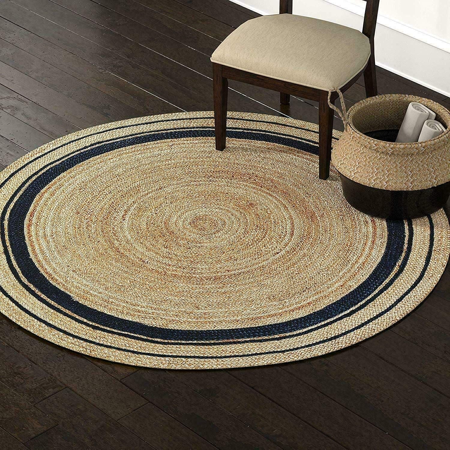 AIESY® Modern Home D Shape Handwoven Jute Rug