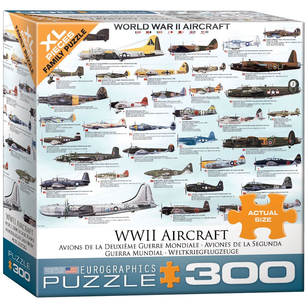 WWII Aircraft 300 Pieces Puzzle