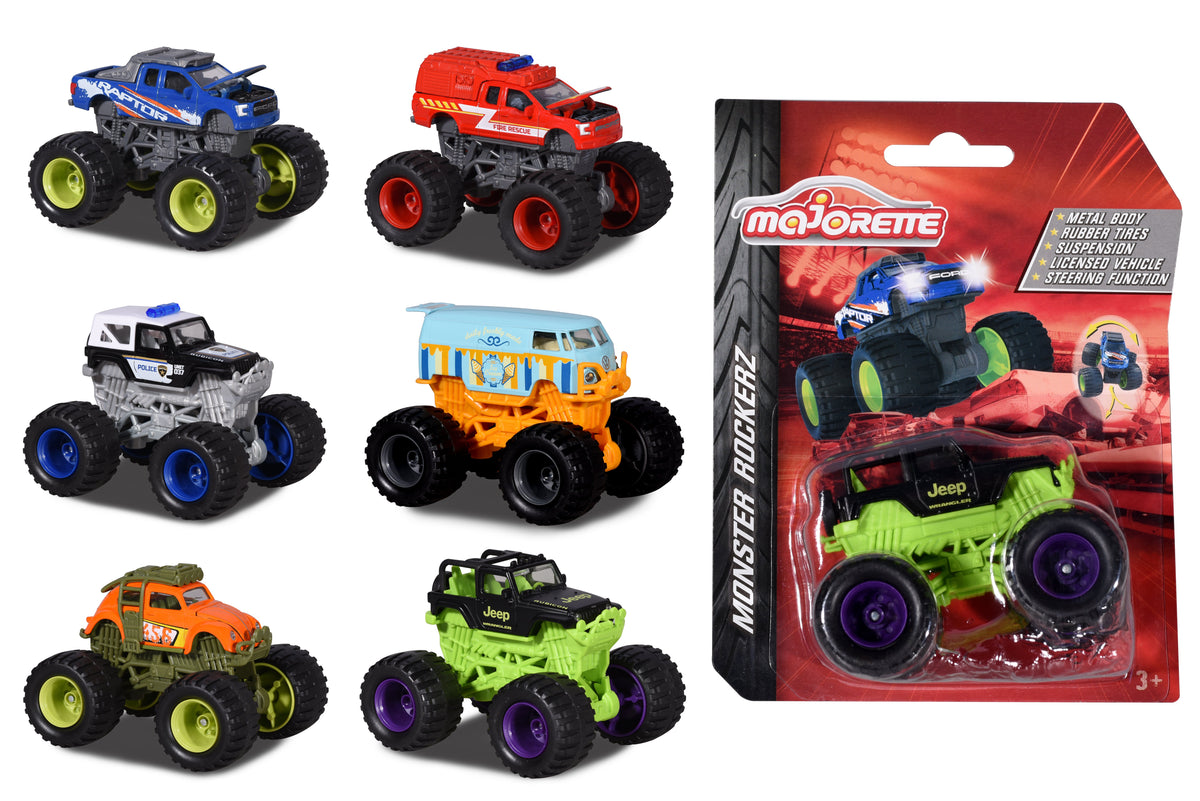 Majorette Monster Rockerz Die-Cast Monster Trucks - 7.5cm