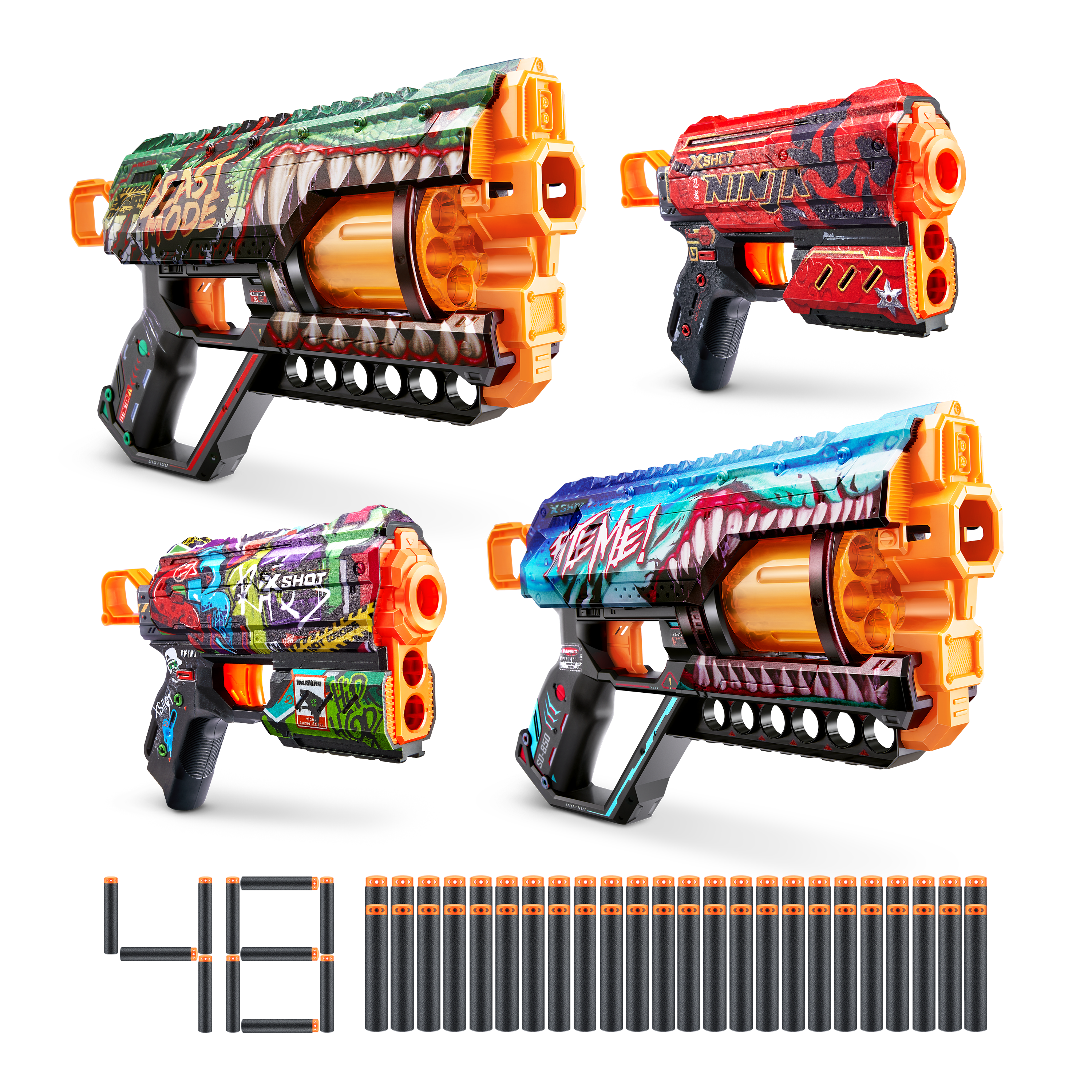 X-Shot Skins Combo Pack [2pk Griefer/2pk Flux]