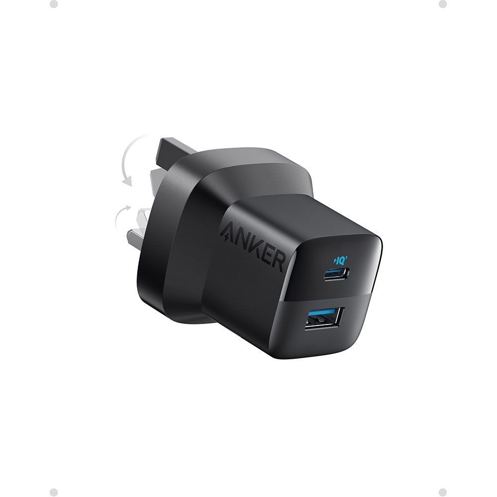 Anker 323 Dual-Port Fast Charger 33W, USB-C PD & USB-A PowerIQ, Black