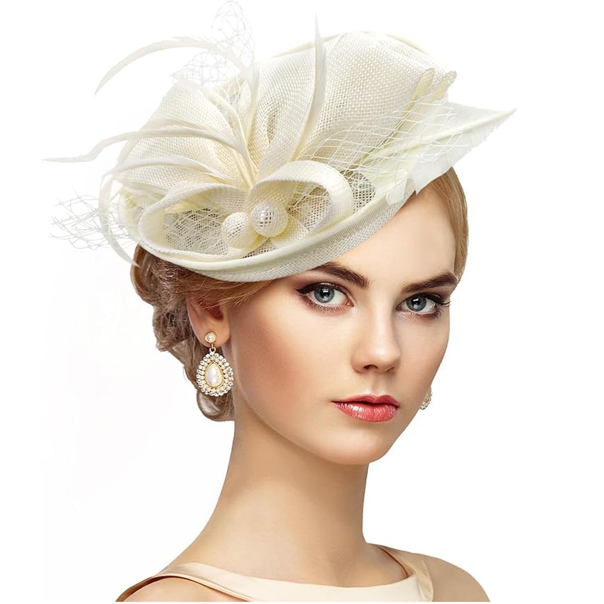 Vintage Fascinator Hat Feather Party Pillbox Hat Flower Derby Headdress Tea Party Hat For Women