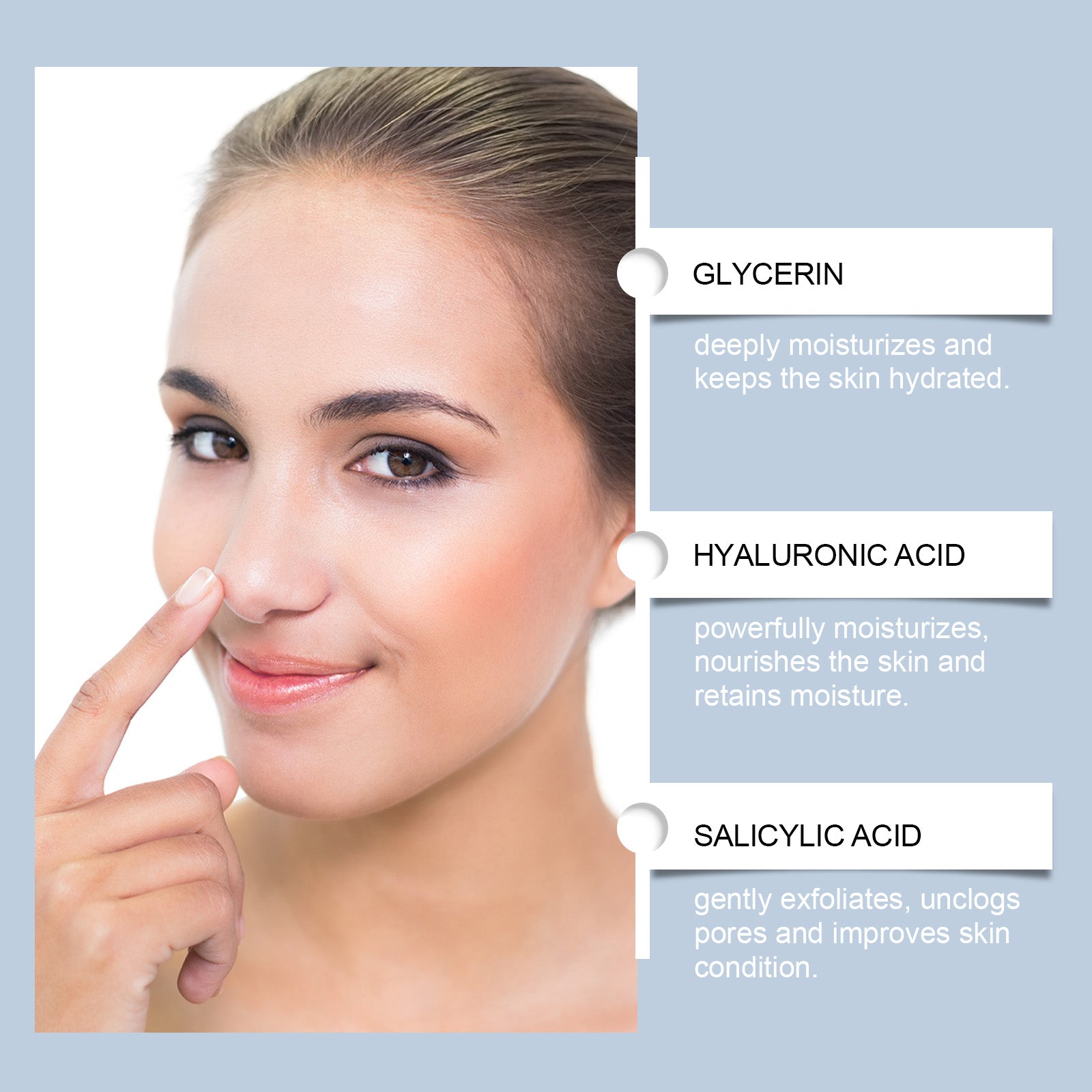 Clear Blackheads with Salicylic Acid Nose Patch, Gentle Pore Cleanser, Skin Smoother ,8pcs