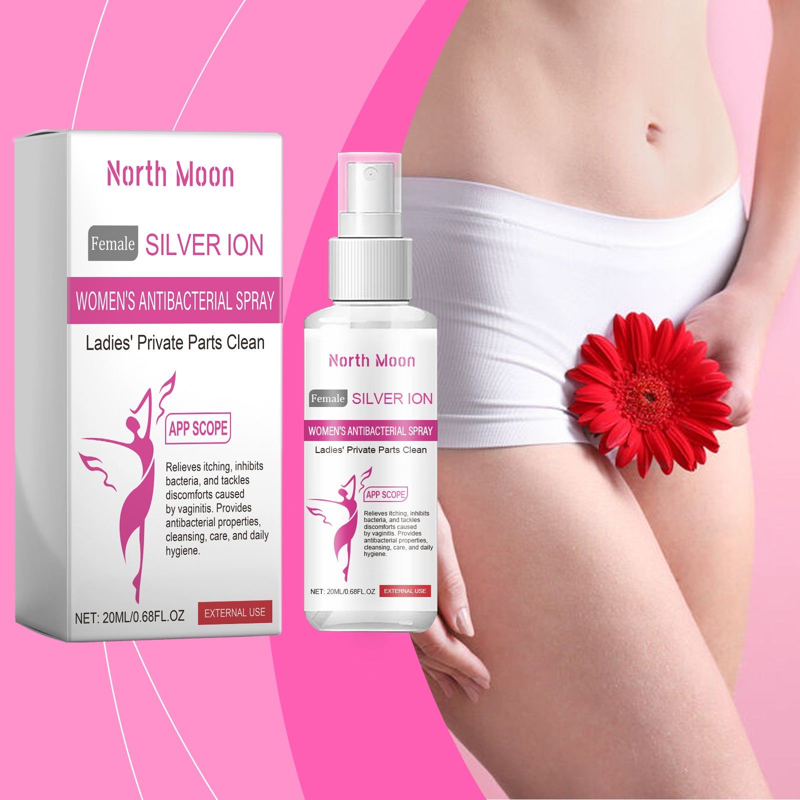 Women's Body Care Spray, Gentle, Fresh, Odor-Free, Skin Nourishing ,20ml