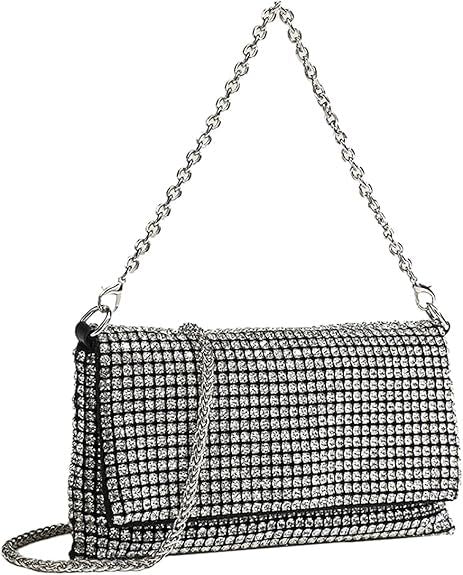 Women Rhinestone Evening Bag Handbag Bling Sequin Purse Sparkly Shoulder Bag for Party