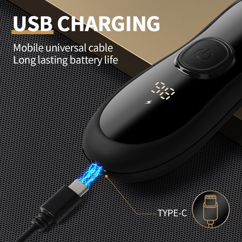 Waterproof Body Hair Trimmer with Digital Display