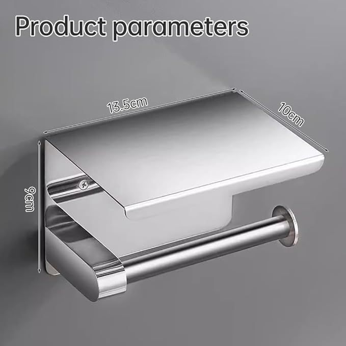 Stainless Steel Toilet Paper Holder Wall Mounted Roll Tissue Shelf for Bathroom