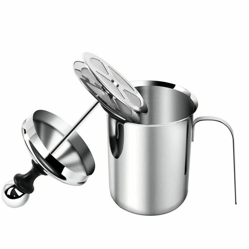 Manual Milk Coffee Frother Stainless Steel Double Mesh Milk Creamer Milk Foam Maker