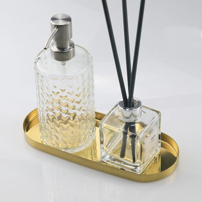 Golden Storage Tray Home Decorative Plate for Jewelry Candle Cosmetic Food