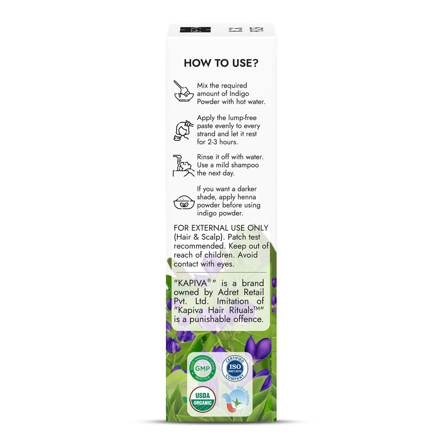 مسحوق النيلي العضوي من Kapiva Hair Rituals 100 جرام