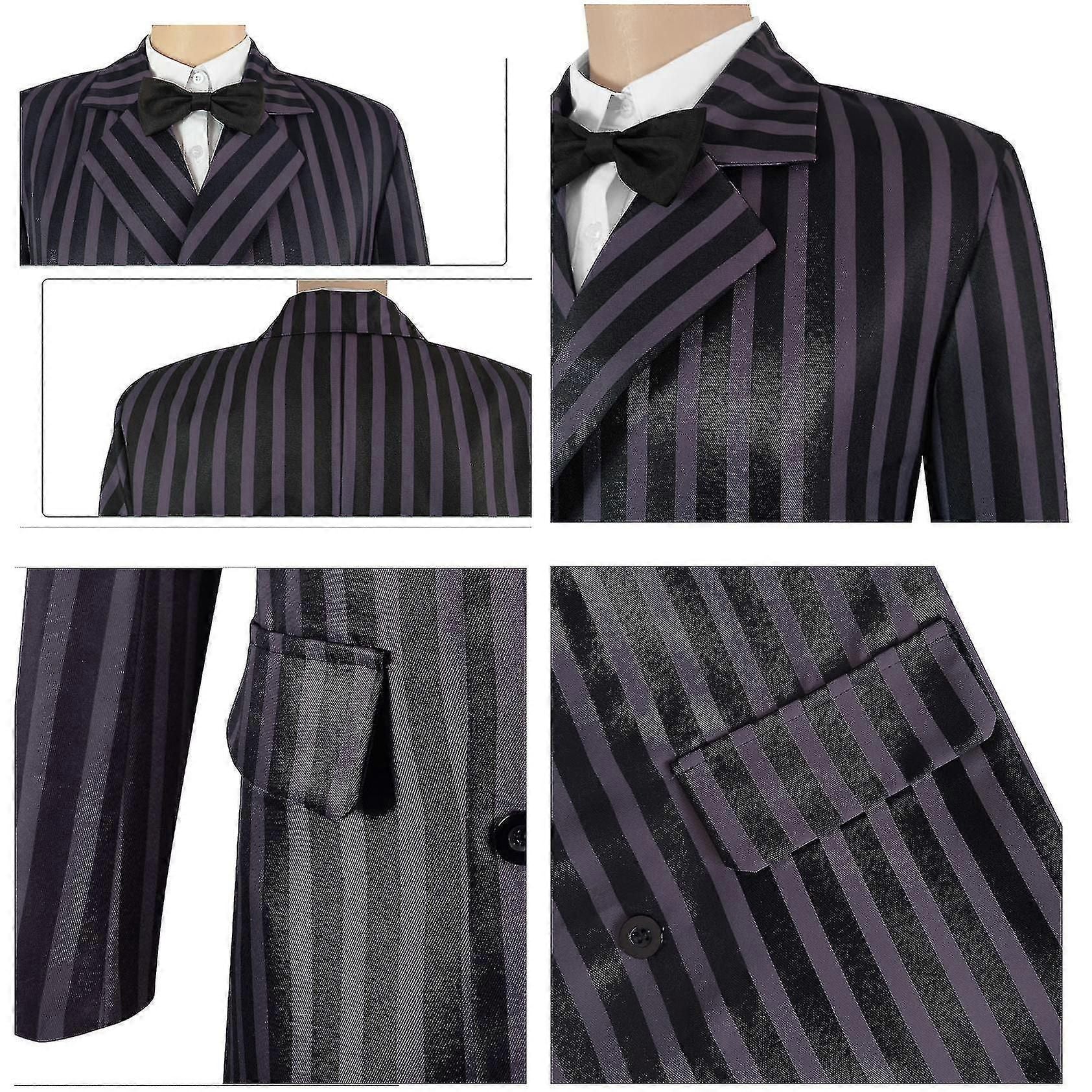 Gomez Costumes For Adults 4 Pack Addams Family Cosplay Suit Mens Costume Halloween Outfit