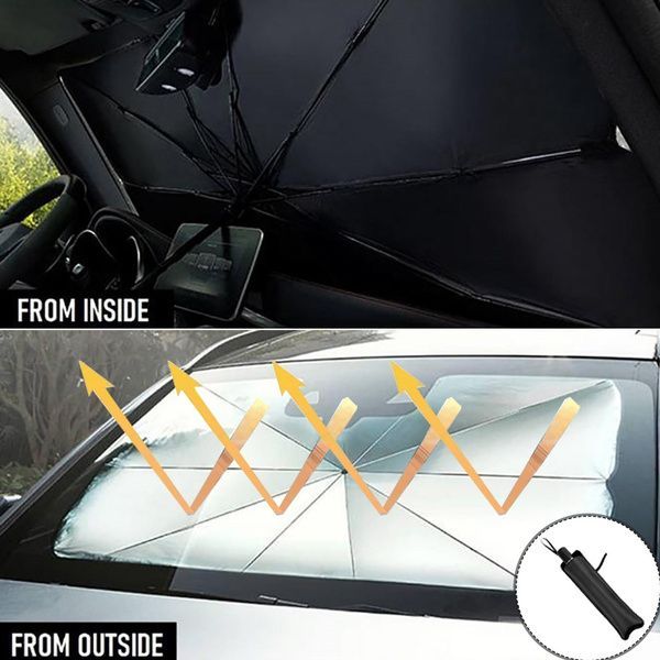 Car Windshield Umbrella Car Sunshade Sun Visor Window Sunscreen Heat Insulation Cover Mesh