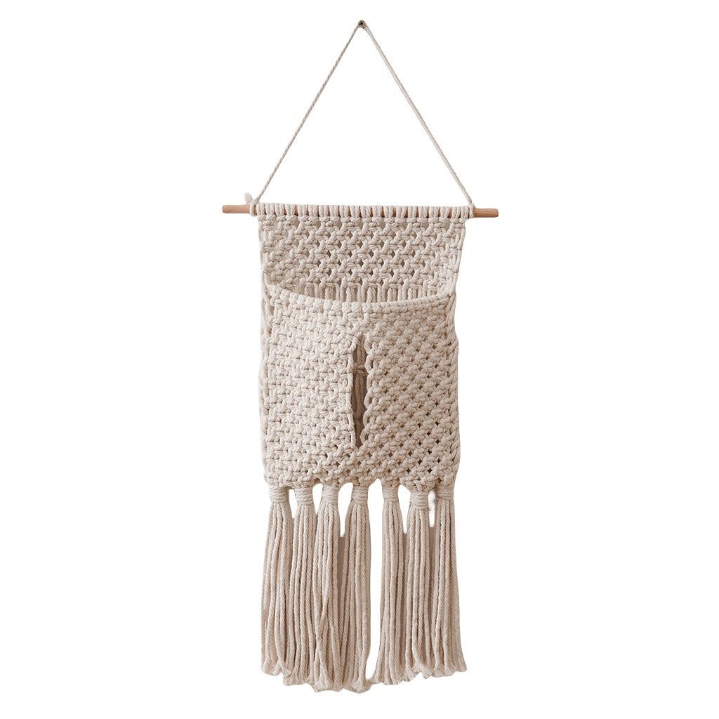 Handwoven Tapestry Wall Tissue Paper Cover and Dry Flower Holder Basket